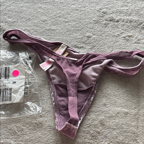 Victoria's Secret Plum Velvet Thong - Picture 2 of 3